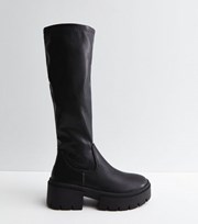 New Look Truffle Collection Black Knee High Chunky Block Heel Boots